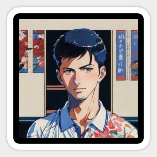 Japanese Anime Vibes Serbian Tennis Boy in Japan Vintage Tennis Player Sticker